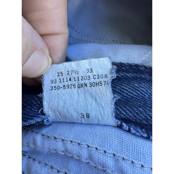 Vintage Lee Elastic High Rise Size 10 Long Union Made In USA Blue Jeans MR 90s - Picture 9 of 13